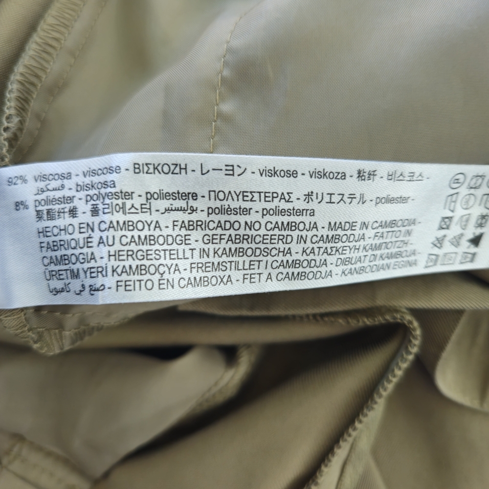 Zara Baggy High waisted Belted Olive Pant Size Small - Picture 11 of 13